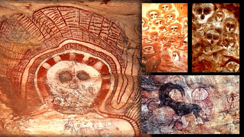 Prehistorische grotkunst uit Australië toont vreemde wezens van onbekende oorsprong. © Afbeelding tegoed: MRU