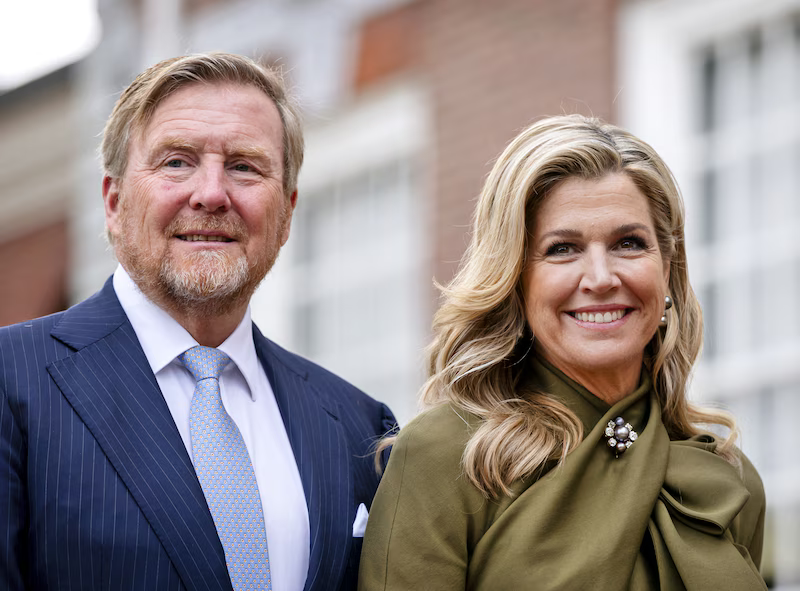 Koning Willem-Alexander en koningin Máxima worden ontvangen door de gouverneur van Pennsylvania, Josh Shapiro en First Lady Lori Shapiro. Koning Willem-Alexander en koningin Máxima worden ontvangen door de gouverneur van Pennsylvania, Josh Shapiro en First Lady Lori Shapiro. © ANP